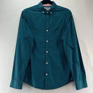 Penguin MunsingWear Shirt Mens Sz S Heritage Slim Fit Gingham Button Front Blue